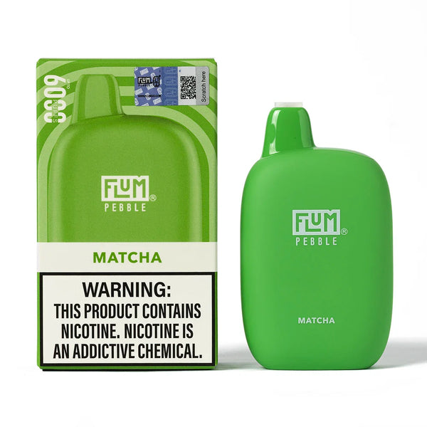 Flum Pebble Vapes 6000 Puffs 5% Nicotine matcha