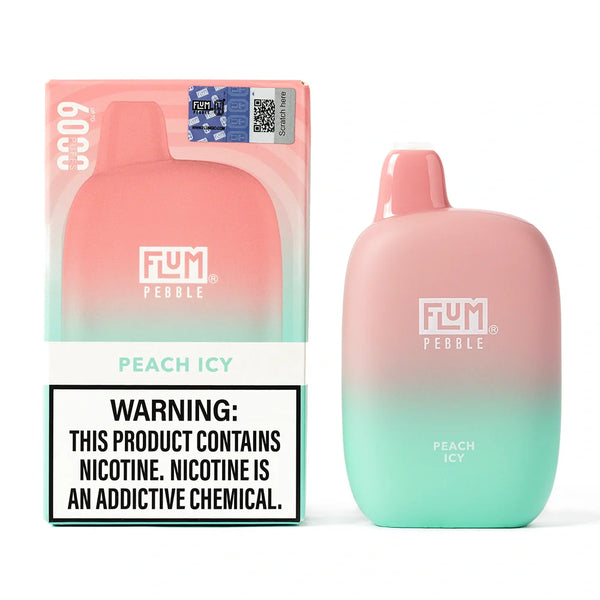 Flum Pebble Vapes 6000 Puffs 5% Nicotine peach icy