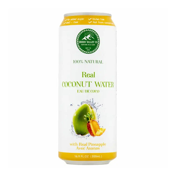 Green Valley Co. 100% Natural &amp; Real Coconut with real pineapple avee ananas Water delivery in Los Angeles.