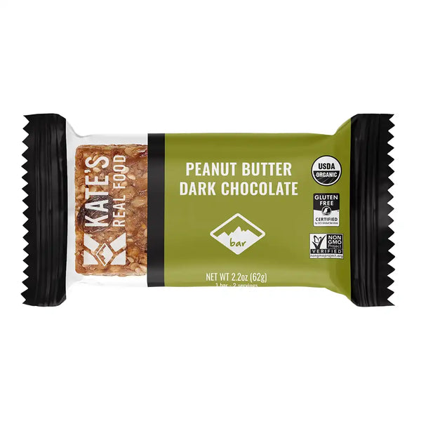 Kate's Real Food® Organic Energy Bars (Non-GMO | GF) peanut butter dark chocolate