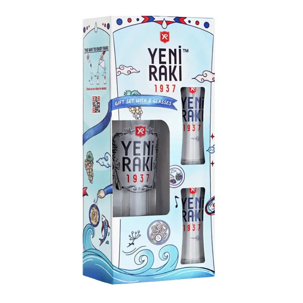 Yeni Raki 1937 with 2 Glasses